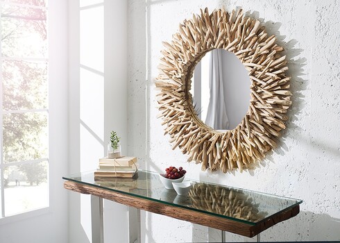 Seinapeegel RIVERSIDE pruun, 80x9xH80 cm