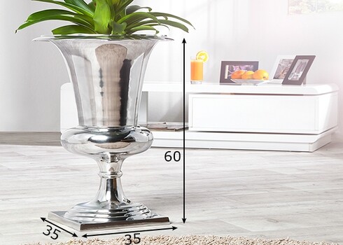 Vaas Goal hõbe, 35x35xH60 cm