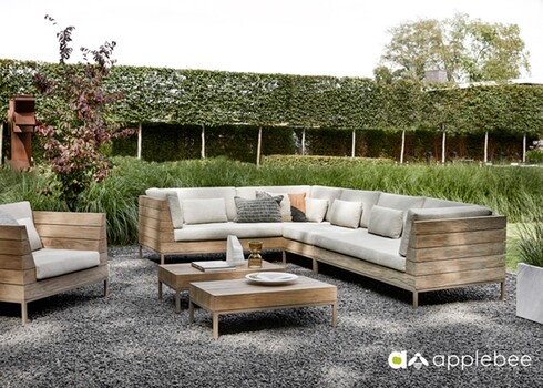 Diivan Apple Bee LONG ISLAND vasak tiik / helebeež, 161x89xH70 cm