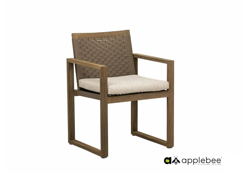 Söögitool Apple Bee ANTIGUA beež / tiik, 60x60xH81 cm