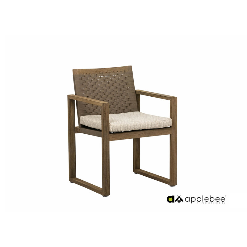 Söögitool Apple Bee ANTIGUA beež / tiik, 60x60xH81 cm