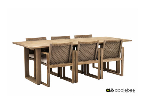 Aiamööbli komplekt Apple Bee ANTIGUA beež / tiik, 6 tooli + laud