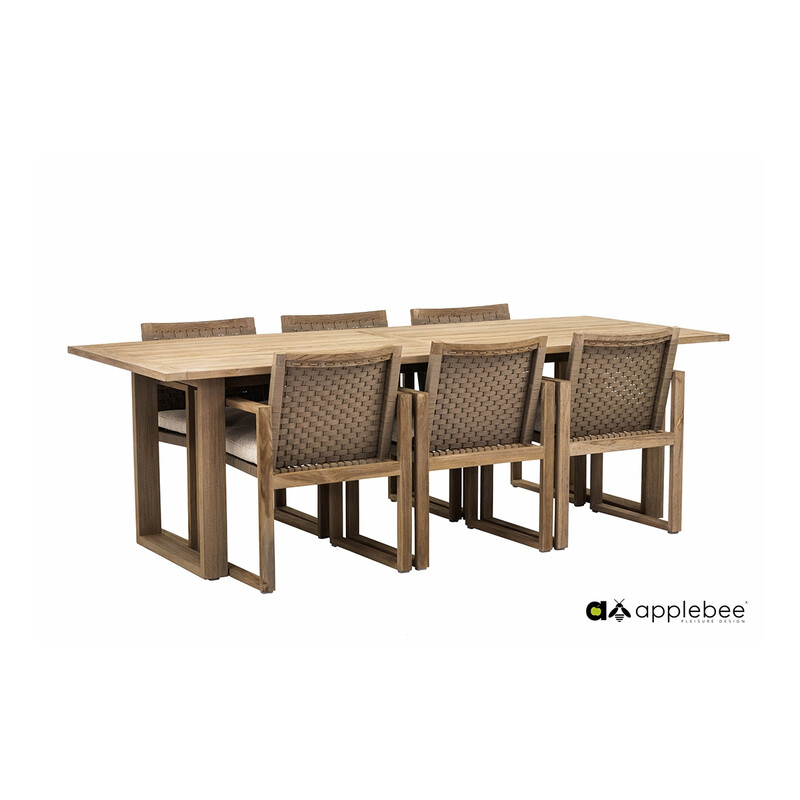 Aiamööbli komplekt Apple Bee ANTIGUA beež / tiik, 6 tooli + laud