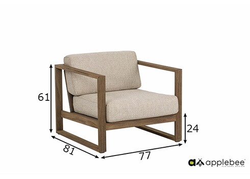 Tugitool Apple Bee ANTIGUA beež / tiik, 77x81xH61 cm