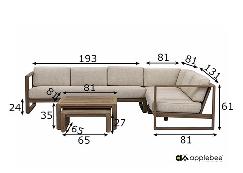 Aiamööbli komplekt Apple Bee ANTIGUA beež / tiik