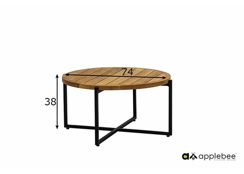 Diivanilaud Apple Bee CONDOR must / tiik, D74xH38 cm