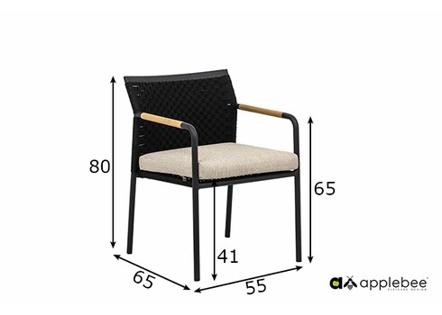 Söögitool Apple Bee ELLE BELT must / beež, 55x65xH80 cm