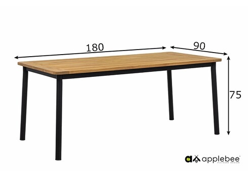 Söögilaud Apple Bee ELLE BELT must / tiik, 180x90xH75 cm