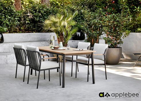 Söögilaud Apple Bee ELLE BELT must / tiik, 180x90xH75 cm