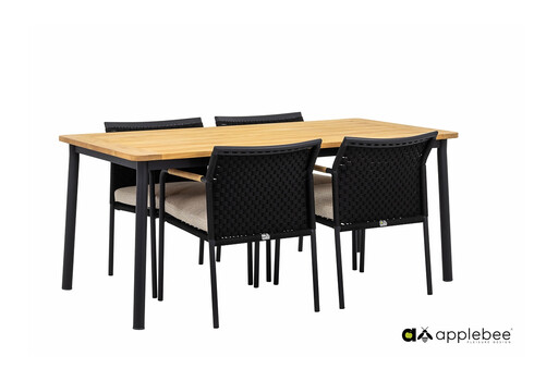 Aiamööbli komplekt Apple Bee ELLE BELT must / beež, 4 tooli + laud