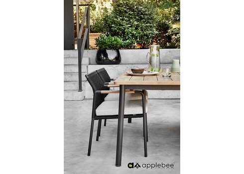 Aiamööbli komplekt Apple Bee ELLE BELT must / beež, 4 tooli + laud