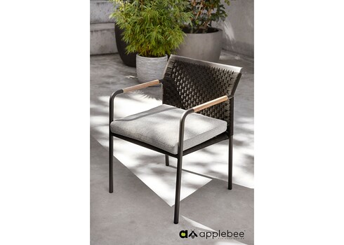 Aiamööbli komplekt Apple Bee ELLE BELT must / beež, 4 tooli + laud