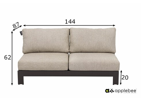 Diivan Apple Bee STICKS & MORE hall / beež, 144x87xH62 cm