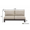 Diivan Apple Bee STICKS & MORE hall / beež, 144x87xH62 cm
