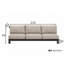 Diivan Apple Bee STICKS & MORE hall / beež, 216x87xH62 cm