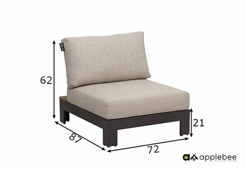 Diivan Apple Bee STICKS & MORE hall / beež, 72x87xH62 cm