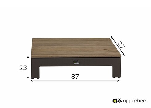 Diivanilaud STICKS & MORE hall / tiigipuu, 87x87xH23 cm