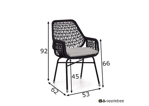 Söögitool Apple Bee ZARA must / helebeež, 53x62xH92 cm