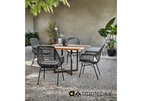 Söögitool Apple Bee ZARA must / helebeež, 53x62xH92 cm