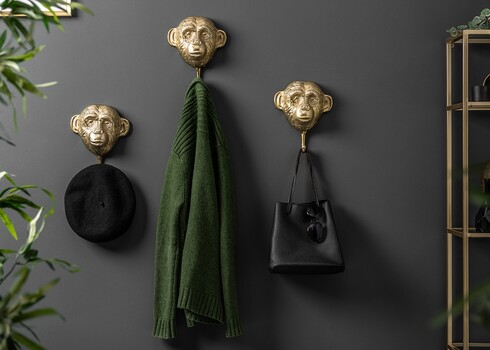 Seinanagid THREE APES kuldne, 20x8xH25 cm