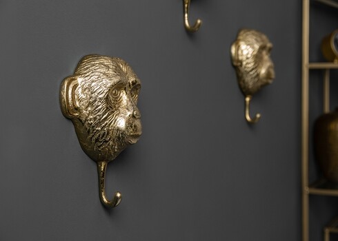 Seinanagid THREE APES kuldne, 20x8xH25 cm