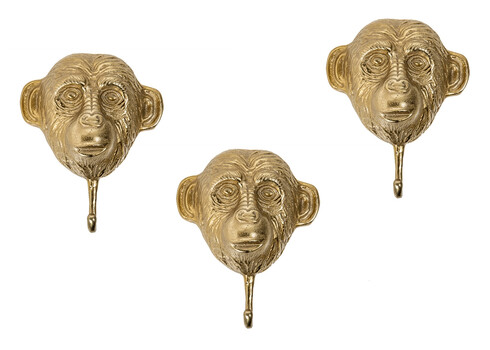 Seinanagid THREE APES kuldne, 20x8xH25 cm