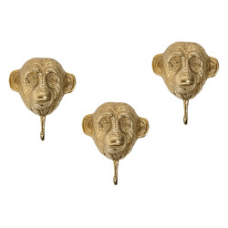Seinanagid THREE APES kuldne, 20x8xH25 cm