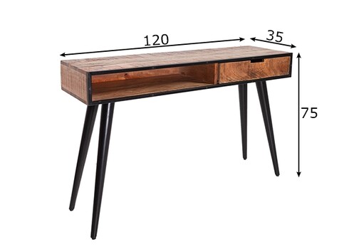 Konsoollaud INDUSTRIAL mango, 120x35xH75 cm