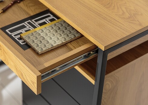 Kirjutuslaud STUDIO tamm / must, 130x46xH76 cm