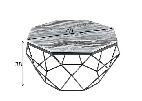 Diivanilaud DIAMOND marmor, 69x69xH38 cm