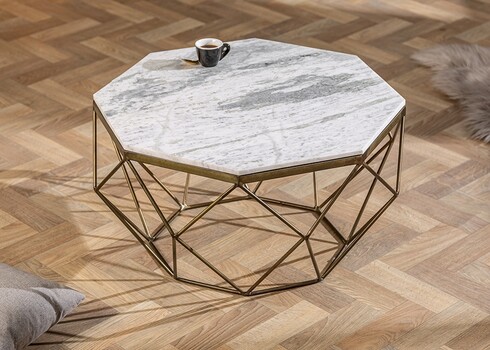 Diivanilaud DIAMOND valge marmor, 69x69xH38 cm