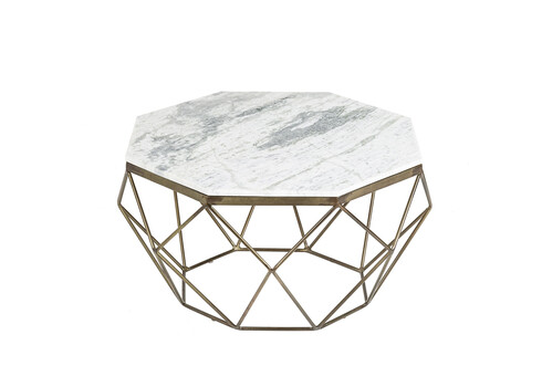 Diivanilaud DIAMOND valge marmor, 69x69xH38 cm