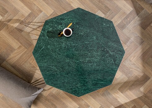 Diivanilaud DIAMOND roheline marmor, 69x69xH38 cm