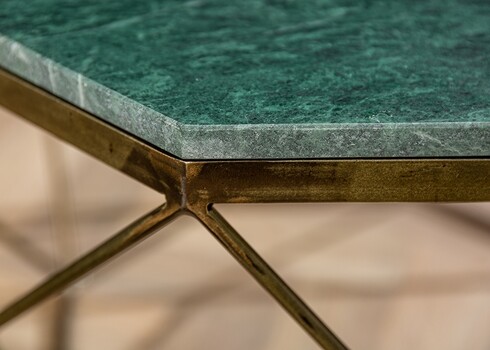 Diivanilaud DIAMOND roheline marmor, 69x69xH38 cm
