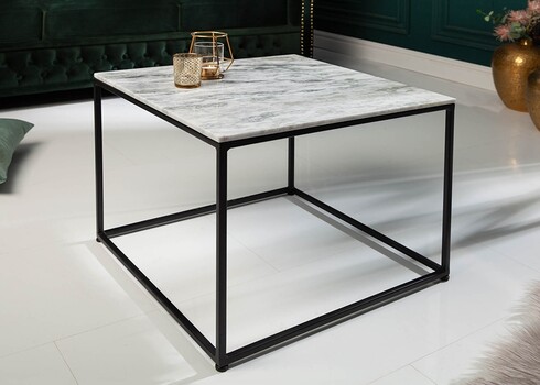 Diivanilaud ELEMENTS valge marmor, 50x50xH41 cm