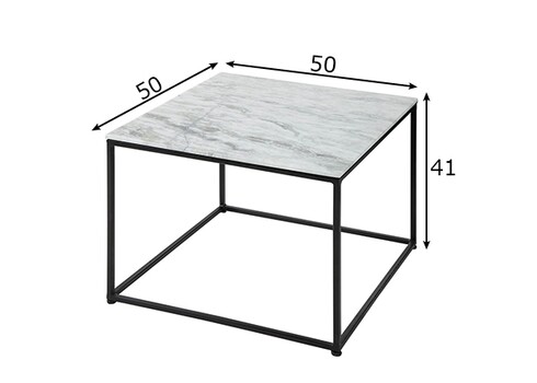 Diivanilaud ELEMENTS valge marmor, 50x50xH41 cm
