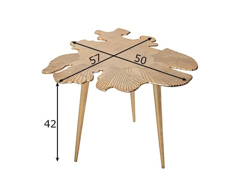 Diivanilaud LEAF kuldne, 57x50xH42 cm