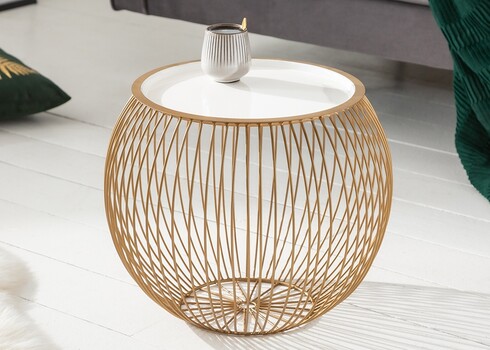 Diivanilaud STORAGE II valge / kuld, D41xH33 cm