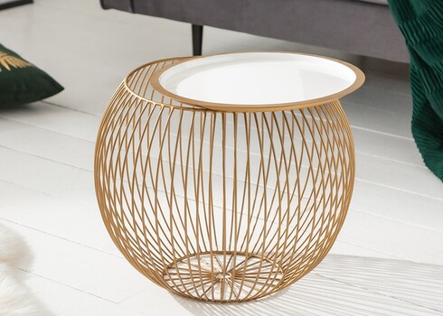 Diivanilaud STORAGE II valge / kuld, D41xH33 cm