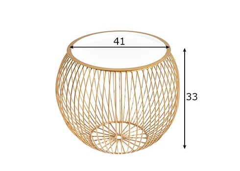 Diivanilaud STORAGE II valge / kuld, D41xH33 cm