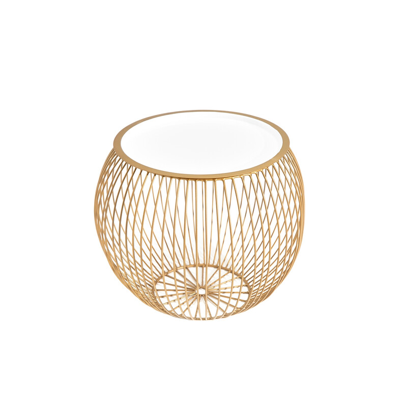 Diivanilaud STORAGE II valge / kuld, D41xH33 cm