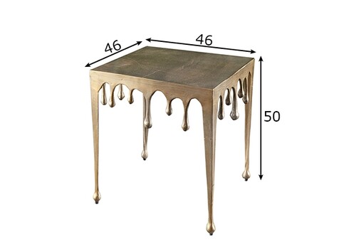 Abilaud LIQUID LINE kuldne, 46x46xH50 cm