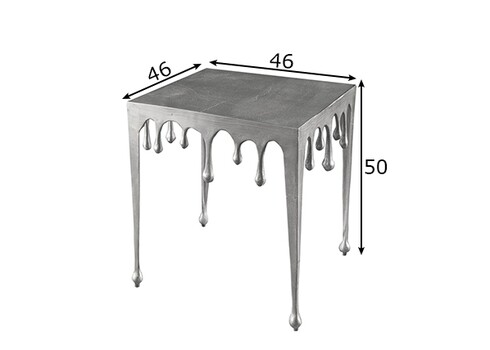 Abilaud LIQUID LINE hõbe, 46x46xH50 cm