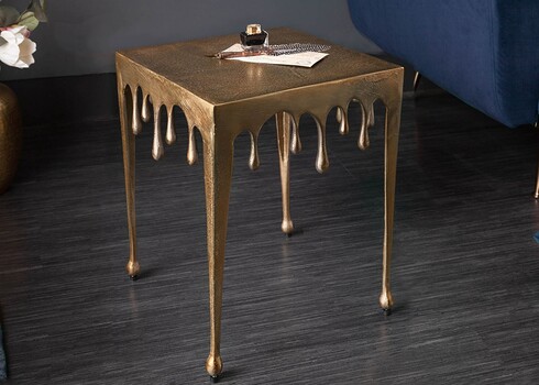 Abilaud LIQUID LINE kuldne, 34x34xH44 cm