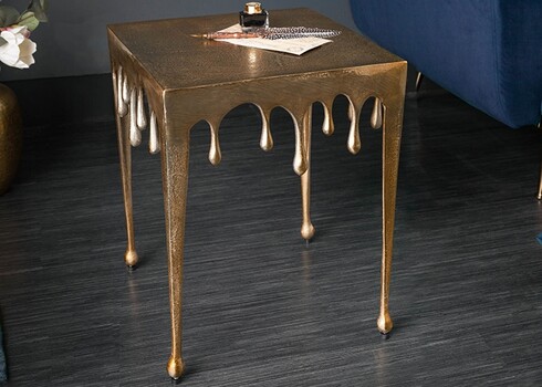 Abilaud LIQUID LINE kuldne, 34x34xH44 cm