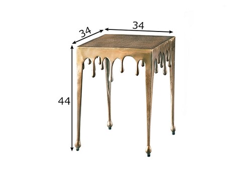 Abilaud LIQUID LINE kuldne, 34x34xH44 cm