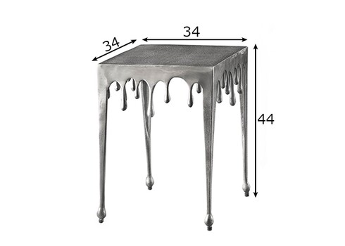 Abilaud LIQUID LINE hõbe, 34x34xH44 cm