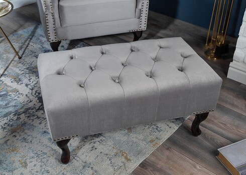 Tumba CHESTERFIELD hõbehall, 80x45xH40 cm