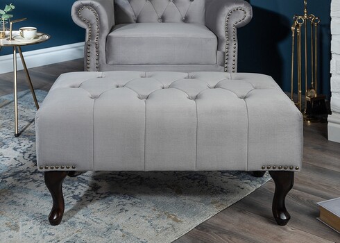 Tumba CHESTERFIELD hõbehall, 80x45xH40 cm