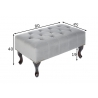 Tumba CHESTERFIELD hõbehall, 80x45xH40 cm
